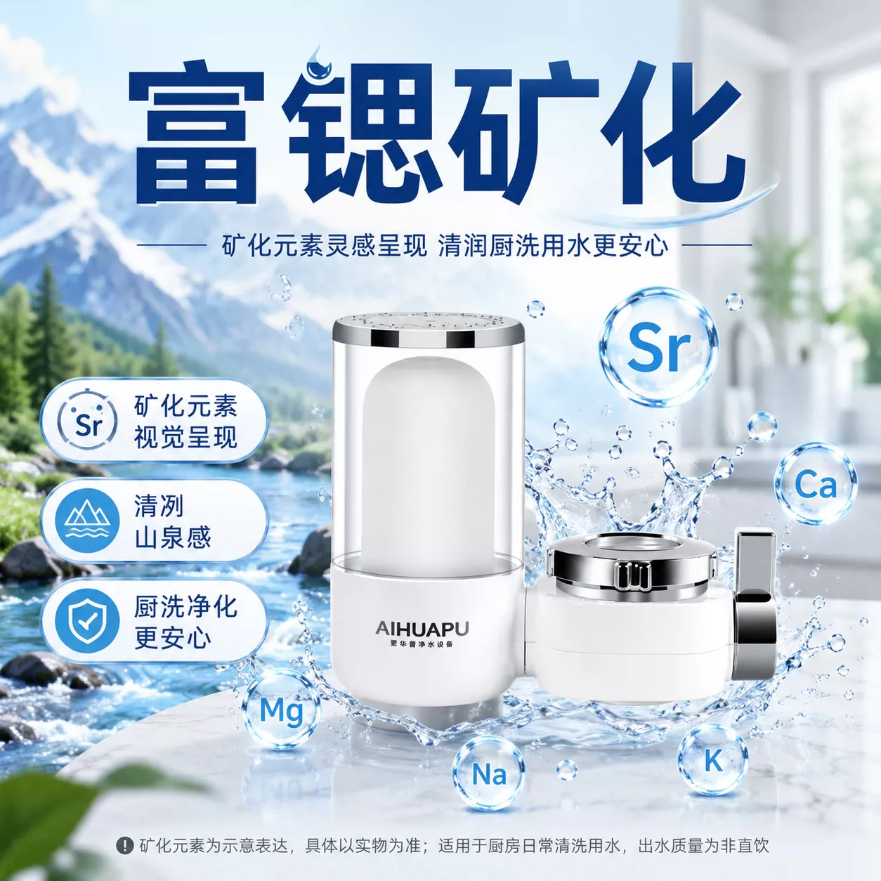 爱华普水龙头过滤器富锶净水器