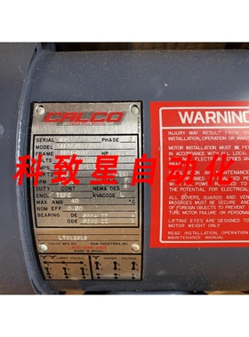 工业配件CALCO 3AE05405BK CALCO MOTORS 1.5HP 1720RPM 20830/46