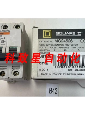 工业配件MG24526 C60N 2极补充器480V/277V-AC 25A