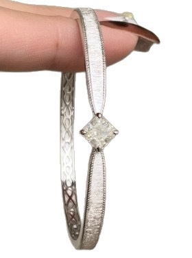 轻奢复古高级简约拉丝公主方钻手环小众设计气质个性时尚百搭手饰