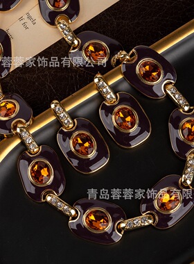 中古复古宫廷风几何方形耳钉vintage饰品套装独特小众古着饰品