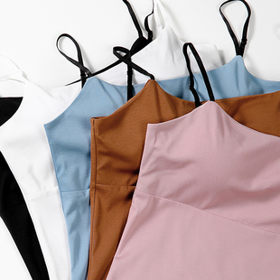 背心韩式 内搭纯色冰丝美背百搭女装 上衣 吊带女带胸垫西装 2025秋季