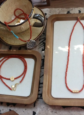 创意吉言方牌吊坠925银项链新中式南红锁骨链新年礼物闺蜜礼物