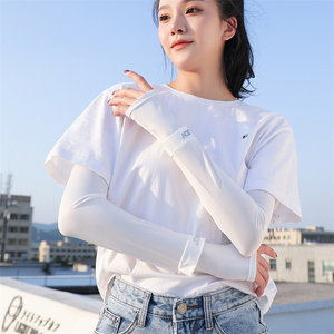 佩昵冰袖防晒女冰薄袖套冰丝料开车防紫外线手袖户外夏季长款骑行