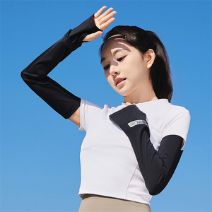 女士凉感防晒袖套春夏户外运动骑行冰袖骑车防紫外线护臂贴标手袖