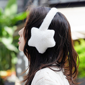 佩昵2025可爱星星耳机式 耳套耳包骑行御寒保暖毛绒护耳耳罩女冬季