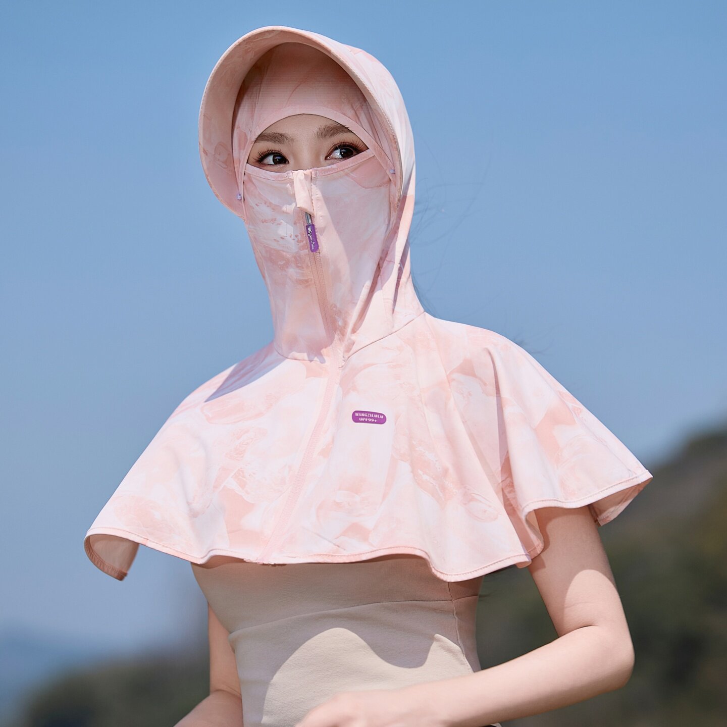 夏季全脸防晒面罩帽女骑行