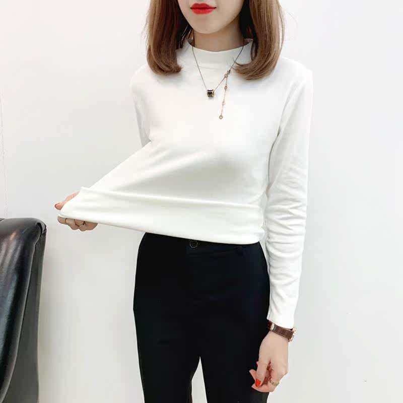 盛纯棉半高领打底衫女中领浅色长袖内搭修身秋衣紧身白色t恤潮|msdalam kategori Butik wanita / wanita, baju-T - dari Buy2taobao.com untuk memberikan perkhidmatan ejen Taobao profesional membeli