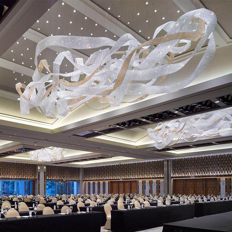 售楼部沙盘吊灯飘带灯酒店大堂工程灯制作异形商场大厅水晶网吊灯,家装灯饰光源,酒店/宴会厅/餐饮吊灯,淘宝优惠券,粉丝福利购,淘宝优惠卷
