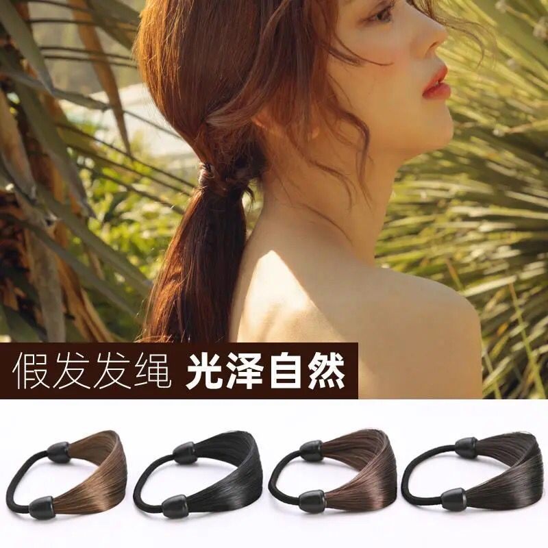 韩版头饰编织假发弹力橡皮筋发绳女扎头发马尾辫空姐盘头发饰品