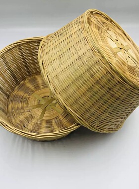 竹子馒头筐家用竹编筐竹子编织竹制品手工编织篮竹编篮竹蒸笼批发
