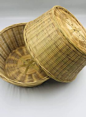 竹子馒头筐家用竹编筐竹子编织竹制品手工编织篮竹编篮竹蒸笼批发