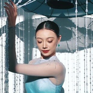 春晚同款古典舞《喜雨》舞蹈演出服女成人古典舞蹈服喜雨斗笠