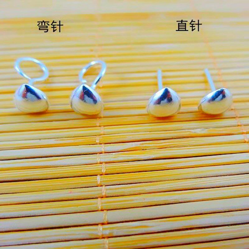 不规则爱心光面足银养耳洞