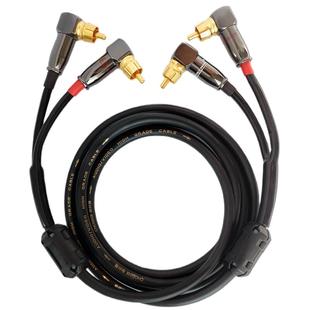 发烧级双弯头红白双莲花音频线RCA梅花 电视影碟机CD车载音响连接