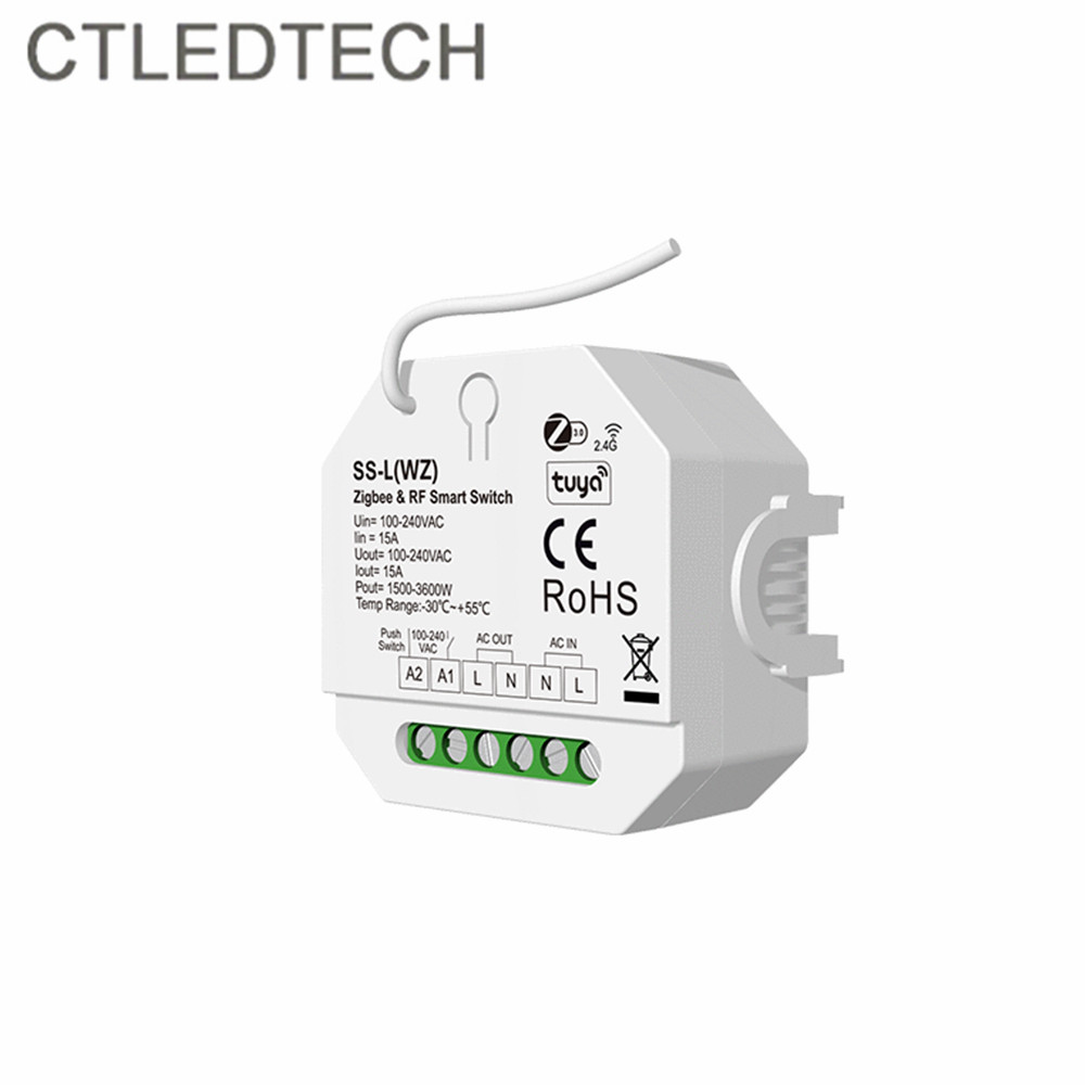 上新 SS-L WZ RF&ZigBee 智能AC开关 Tuya app智能音箱控制模块