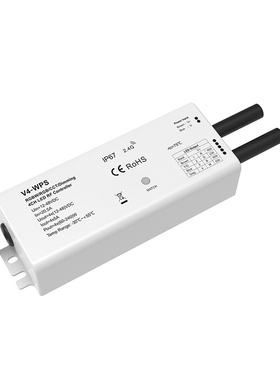 热销 V4-WPS LED调光色温RGBW RF控制器IP67防水防潮12-48V5A*4CH