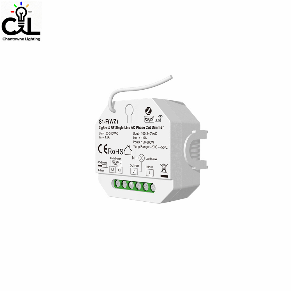 新品S1-F WZ Zigbee协议Triac调光RF无线可控硅AC切相调光模块