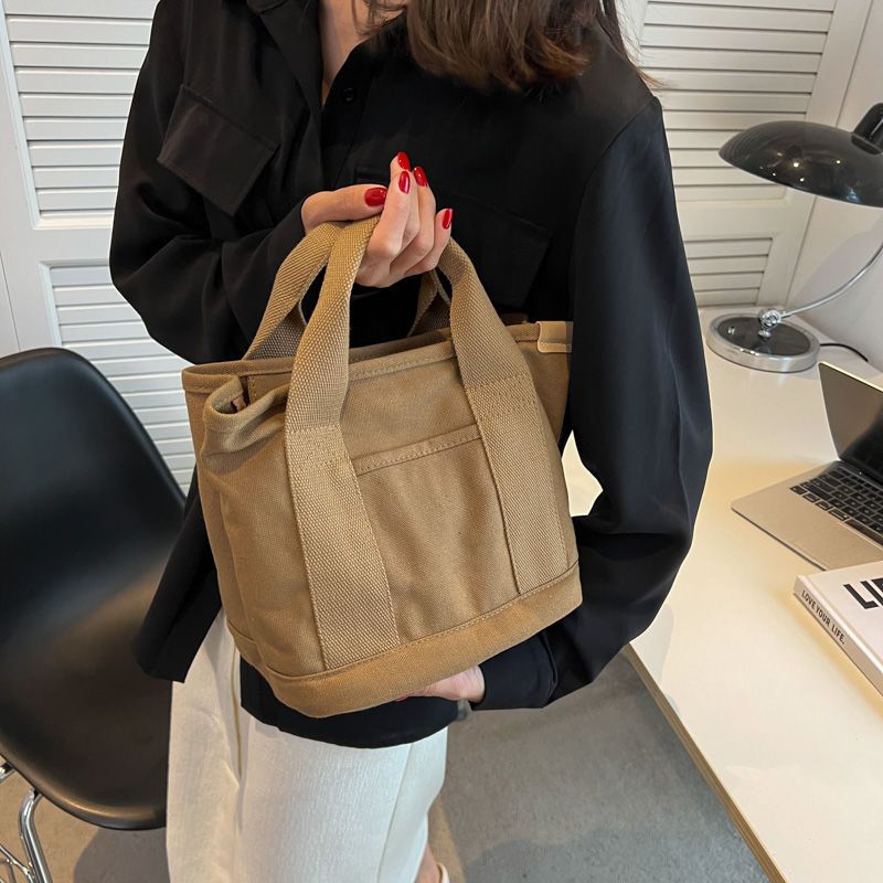 宝宝出门便捷包帆布包便当包新款日系手提包女包大容量手拎包千层