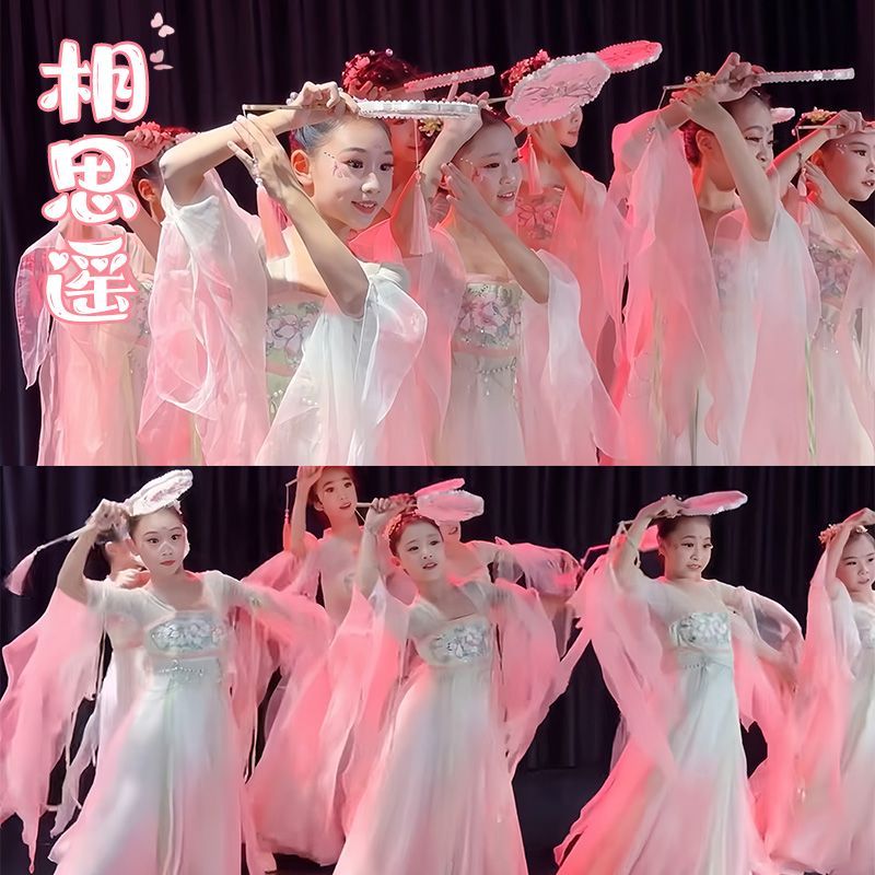 相思谣舞蹈服儿童演出服扇子舞古典舞古装汉服中国舞裙子表演服装