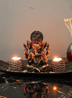 印度象神节装饰排灯节烛台happy diwali Ganesha Ganapati Candle