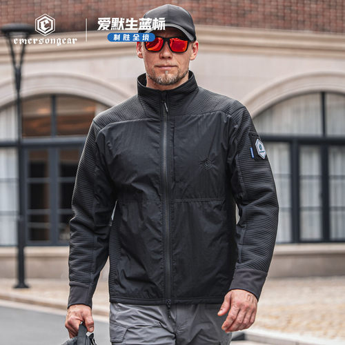 鳄龟加绒软壳夹克男保暖外套黑色