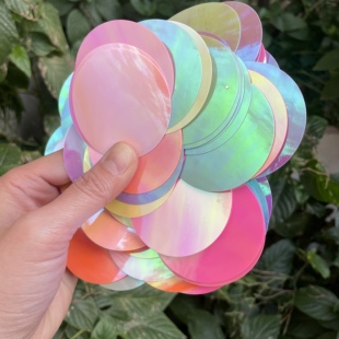 包邮20mm-77mm圆形彩色亮片儿童幼儿手工贴片混色大珠片DIY饰品