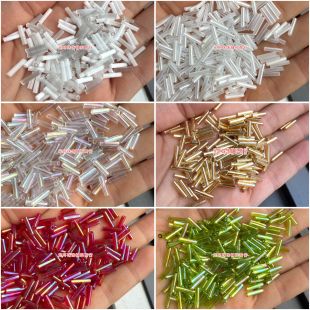 MGB日产2.1*9mm均匀管珠彩白色手工竹节管DIY材料婚纱礼服辅料