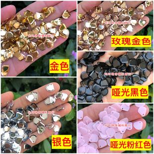 金色银色黑色粉红色9mm小扇形亮片贝壳吊片DIY饰品 扇贝珠片