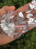 透明银白色亮片 耐高温材料9 16mm双孔树叶水晶亮片 婚纱礼服亮片