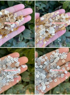 新品4mm-15mm正方形中孔哑光金色银色亮片手工材料 DIY配件饰品