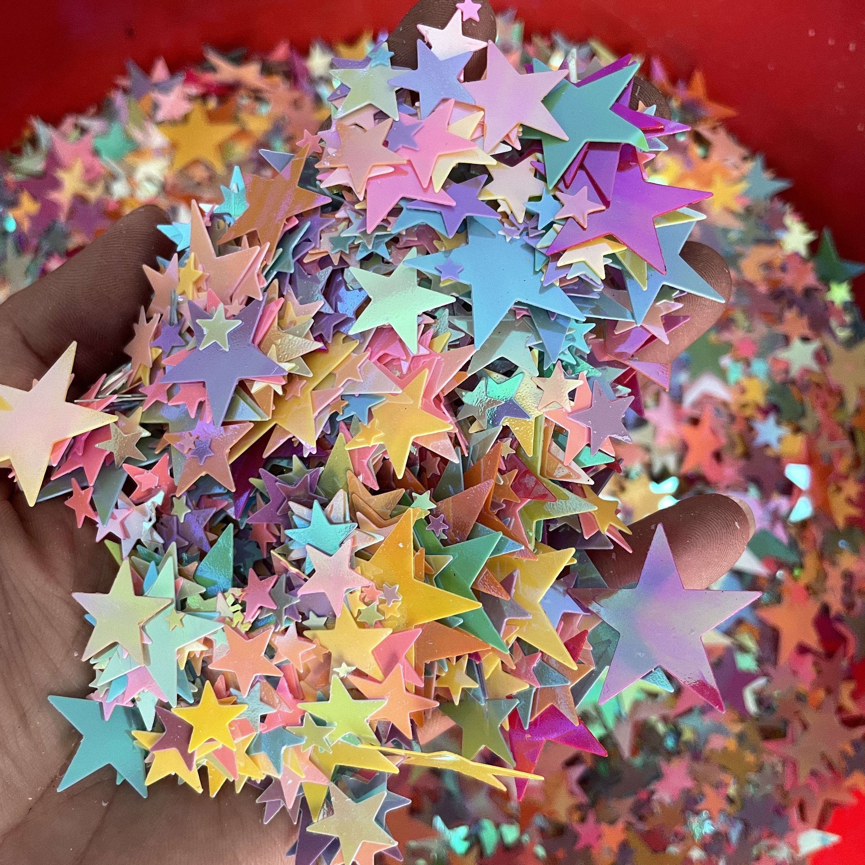 diy无孔五角星填充手工饰品珠片