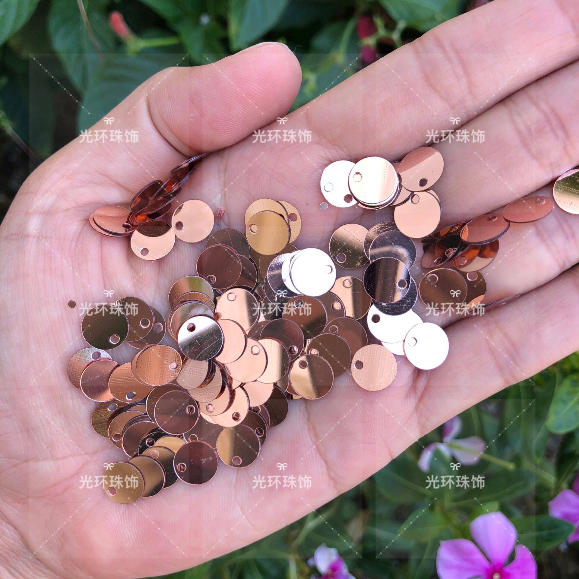 DIY珠片6mm-77mm圆形香槟金色边孔吊片缝衣服珠片浅咖啡色亮片,饰品/流行首饰/时尚饰品新,其他DIY饰品配件,淘宝优惠券,粉丝福利购,淘宝优惠卷