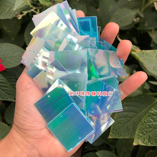 正方形蓝色手工亮片