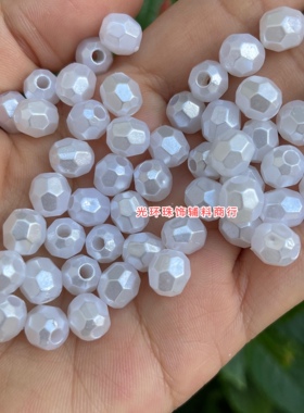 diy白色切面手工编织散珠