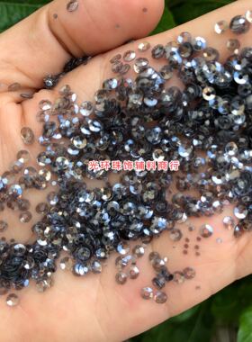 3mm-13mm圆形凹凸面透明油光灰黑色亮片透明黑色闪片DIY饰品配件