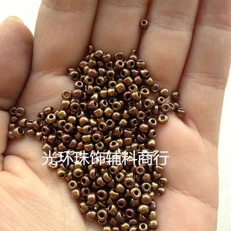 diy电镀咖啡色玻璃散珠
