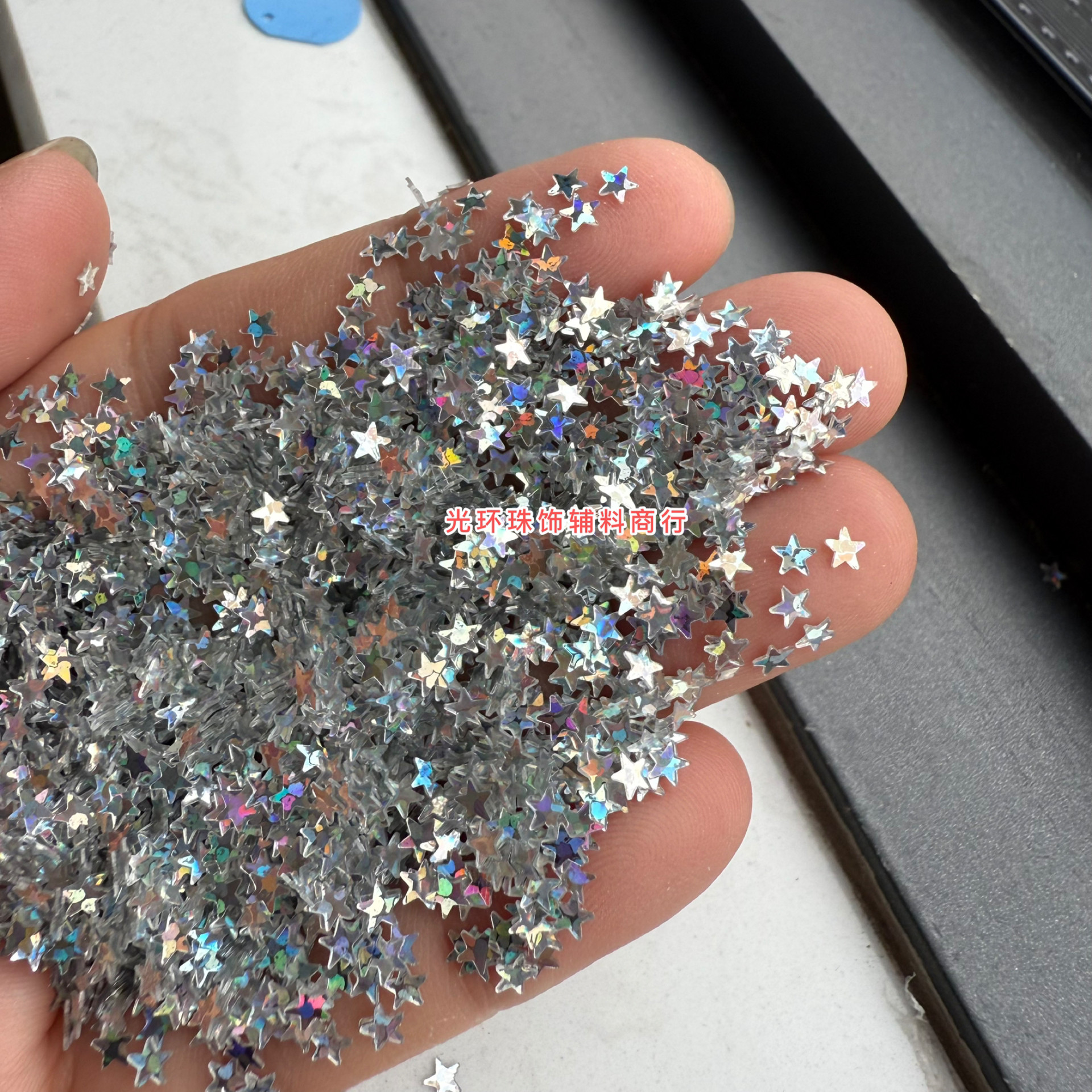 包邮3mm镭射银色无孔五角星形闪片美甲贴脸妆DIY材料星星亮片10克,饰品/流行首饰/时尚饰品新,其他DIY饰品配件,淘宝优惠券,粉丝福利购,淘宝优惠卷