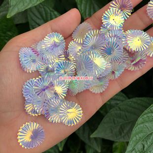 进口亮片18mm金光七彩白色菊花亮片炫彩珠片手工材料太阳花闪片