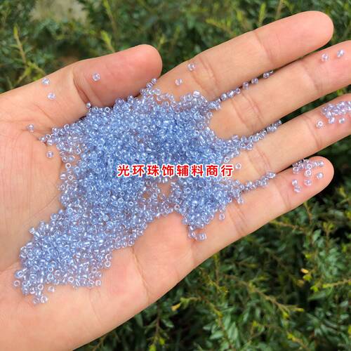 diy透明粉蓝色手工玻璃珠子