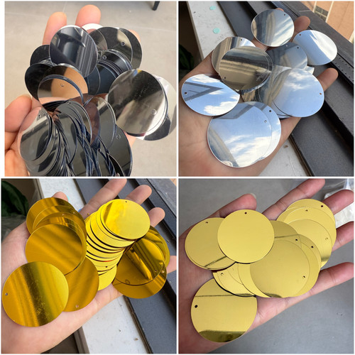 环保PET耐高温材料金色银色圆形亮片演出服闪片DIY饰品服装辅料