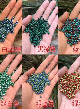 6色可选 DIY彩珠 3mm双色瓷珠 彩色米珠 双色珠子 手工串珠材料