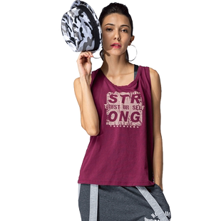 TOUCH AEROBIC宽松美背舞蹈背心个性运动透气速干女健身罩衫8129