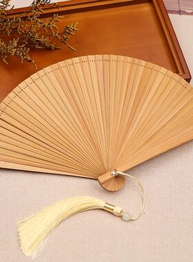 中国风折扇古风夏天便携旗袍汉服女全竹扇儿童跳舞小巧扇子可定制