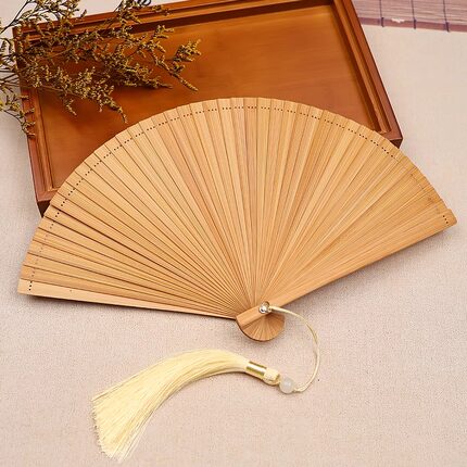 中国风折扇古风夏天便携旗袍汉服女全竹扇儿童跳舞小巧扇子可定制