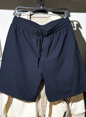 柜319！ZA夏季新品 男装 宽松凉感泡泡纱打褶休闲短裤 7380553
