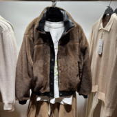 冬季 新品 男装 柜799 双面穿皮毛一体仿皮加厚夹克外套 0993900