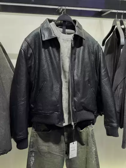 Cabinet 799! New Winter Men's Clothing, Loose and Simple Faux Leather Cotton Jacket with Zipper 3715709 800