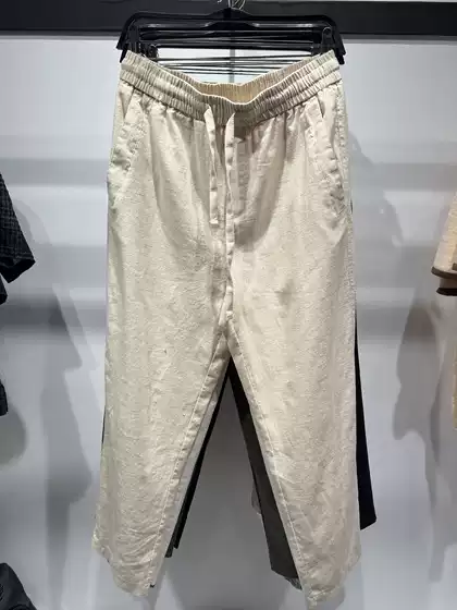Cabinet 329! Za Spring/Summer New Men's Loose Fit Elastic Waist Cool Cotton Linen Casual Pants 5070902