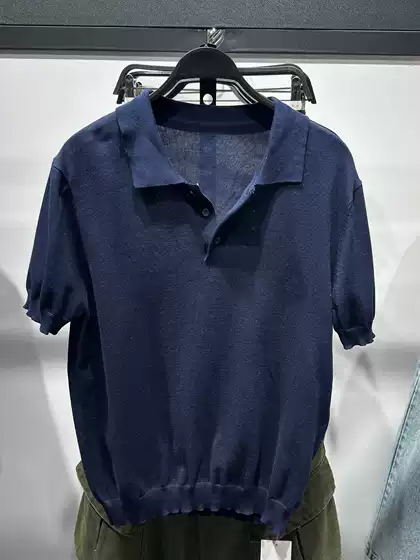 Cabinet 329! Za Spring/Summer New Men's Clothing, Lightweight Cotton Slim-Fit Straight Knit Polo Shirt 3920594 401